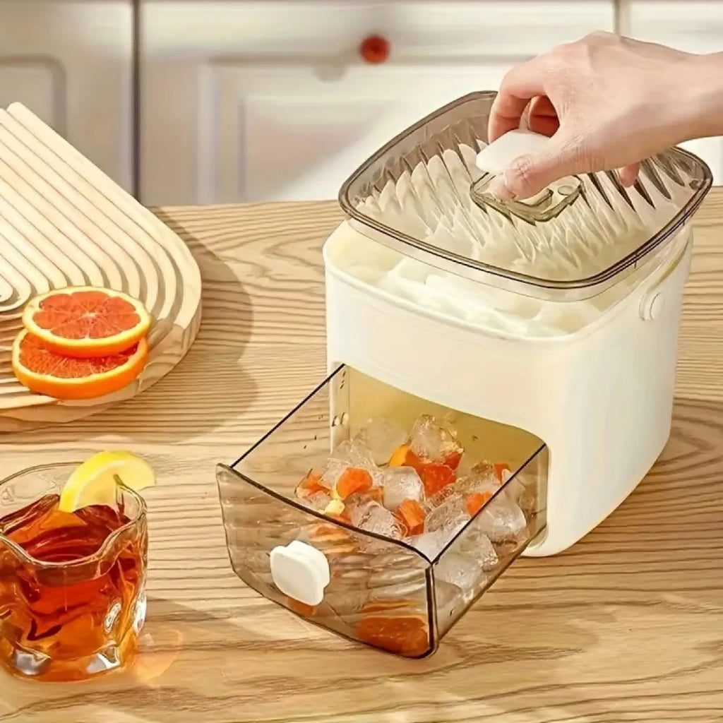 Revolutionary 48-Compartment Ice Maker with Easy-Press Lid - Double-Layer Design for Maximum Efficiency, Includes Silicone Tray for Effortless Ice Storage, Perfect for Summer Refreshments and Homemade Frozen Treats!
