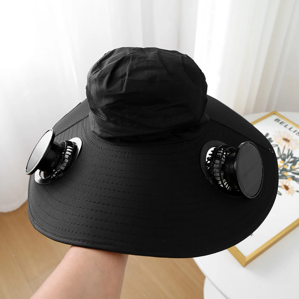 Stay Cool and Protected This Summer with Our Versatile Outdoor Sun Hat Featuring Dual Fans and UV Defense