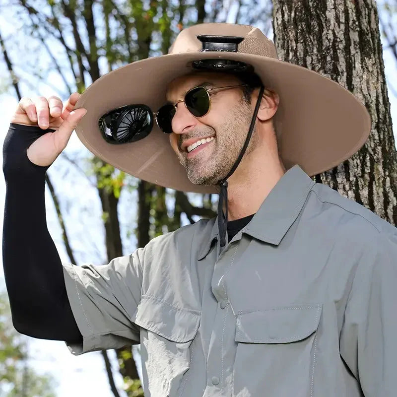 Stay Cool and Protected This Summer with Our Versatile Outdoor Sun Hat Featuring Dual Fans and UV Defense